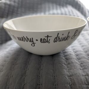 Ciroa White Bowl with Black Script Design